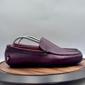 ALLEN EDMONDS Santiago Leather Men's Driving Shoes Burgundy Size 10.5D NEW!
